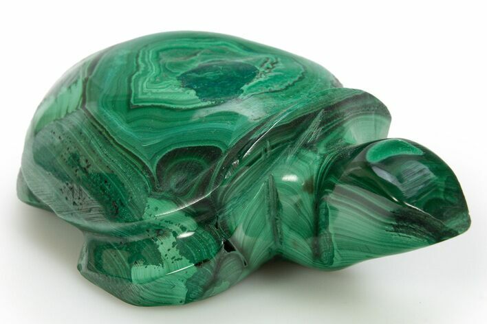 Flowery, Malachite Turtle Carving - DR Congo #317779